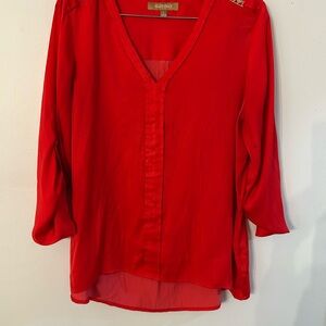 Ellen Tracy Vibrant Red Blouse